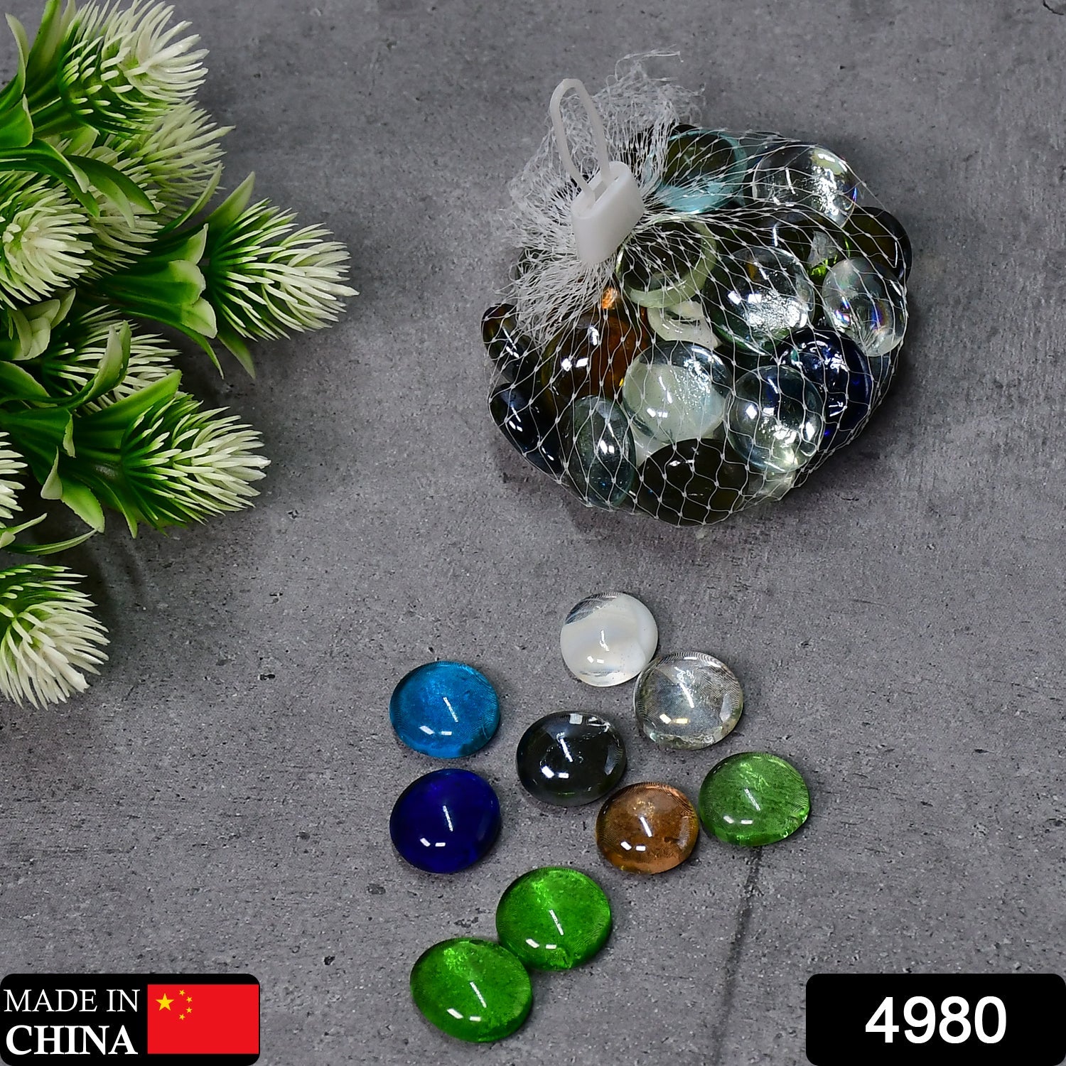 4980 Glass Gem Stone, Flat Round Marbles Pebbles for Vase Fillers, Attractive pebbles for Aquarium Fish Tank. (Approx - 45 Gem stones) DeoDap 4980 Glass Gem Stone, Flat Round Marbles Pebbles for Vase Fillers, Attractive pebbles for Aquarium Fish Tank. (Approx - 45 Gem stones) DeoDap